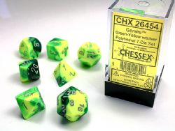ENSEMBLE 7 DÉS POLYÉDRIQUES VERT/JAUNE